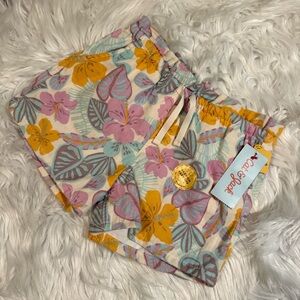 Cat & Jack Girls Floral Pull On Shorts 6/6X Elastic Waist Drawstring NEW